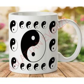 Art Hediye 1-504 Yıng Yang İki Tarafı Baskılı Kupa Bardak