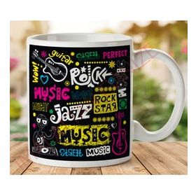 Art Hediye 1-532 Müzik Rock - Jazz İki Tarafı Baskılı Kupa Bardak