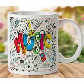 Art Hediye 1-551 Müzik Türleri Baskılı İki Tarafı Baskılı Kupa Bardak