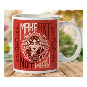 Art Hediye 1-565 Make Art Not War İki Tarafı Baskılı Kupa Bardak