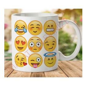 Art Hediye 1-595 EMOJİ İki Tarafı Baskılı Kupa Bardak