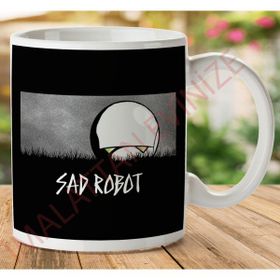 Art Hediye 1-648 Sad Robot İki Tarafı Baskılı Kupa Bardak