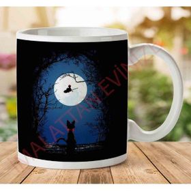 Art Hediye 1-747 Airmail Kikis Delivery Service Moon Silhouette Kupa Bardak