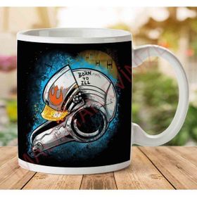 Art Hediye 1-816 Born To Ill Rebel Alience Pilot Helmet Star Wars İki Tarafı Baskılı Kupa Bardak