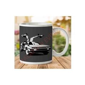 Art Hediye 1-862 Delorean Back To The Future İki Tarafı Baskılı Kupa Bardak