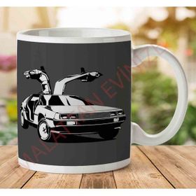 Art Hediye 1-862 Delorean Back To The Future İki Tarafı Baskılı Kupa Bardak