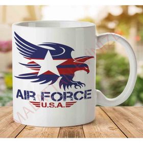 Art Hediye 1-919 Air Force Askeri İki Tarafı Baskılı Kupa Bardak