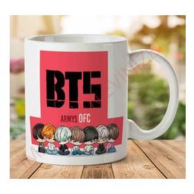Art Hediye 1-939 BTS Çizgi Film İki Tarafı Baskılı Kupa Bardak