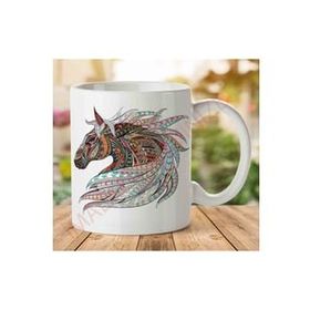 Art Hediye 1-951 Color Horse Renkli At İki Tarafı Baskılı Kupa Bardak