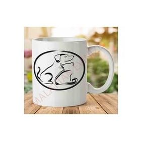 Art Hediye 1-965 Dog and Cat Köpek ve Kedi İki Tarafı Baskılı Kupa Bardak