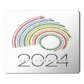 Art Hediye 2024 Happy New Year Takvim 23x19 cm Mouse Pad