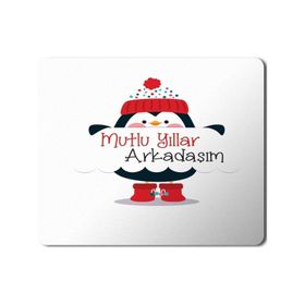 Art Hediye 2024 Mutlu Yıllar Arkadaşım Penguen 23x19 cm Mouse Pad