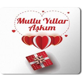 Art Hediye 2024 Mutlu Yıllar Aşkım Hediyelik 23x19 cm Mouse Pad
