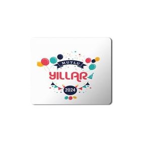 Art Hediye 2024 Mutlu Yıllar Baloncuklar 23x19 cm Mouse Pad