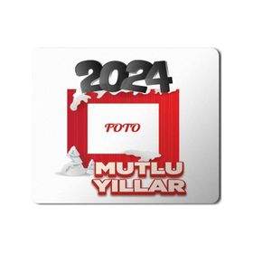 Art Hediye 2024 Mutlu Yıllar Foto Yazı 23x19 cm Mouse Pad