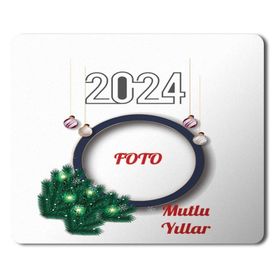 Art Hediye 2024 Mutlu Yıllar Fotolu 23x19 cm Mouse Pad