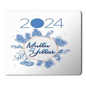 Art Hediye 2024 Mutlu Yıllar Kar Taneleri 23x19 cm Mouse Pad