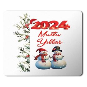 Art Hediye 2024 Mutlu Yıllar Kardan Adam 23x19 cm Mouse Pad