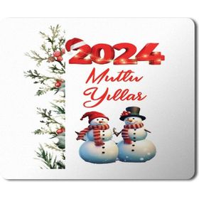 Art Hediye 2024 Mutlu Yıllar Kardan Adam 23x19 cm Mouse Pad