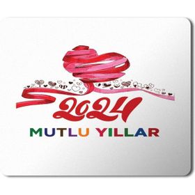 Art Hediye 2024 Mutlu Yıllar Renki Yazılı 23x19 cm Mouse Pad