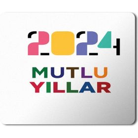 Art Hediye 2024 Mutlu Yıllar Renksel 23x19 cm Mouse Pad