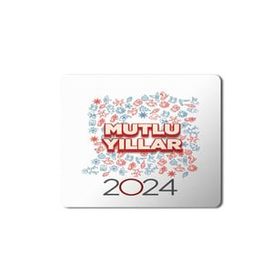 Art Hediye 2024 Mutlu Yıllar Şekiller 23x19 cm Mouse Pad