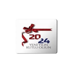 Art Hediye 2024 Yeni Yılın Kutlu Olsun Kurdale Bağlama 23x19 cm Mouse Pad