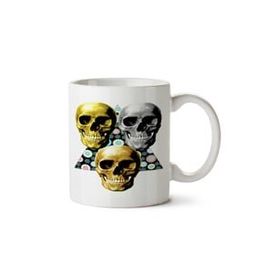 Art Hediye 3 Skull Üç Kuru Kafa İki Tarafı Baskılı Kupa Bardak