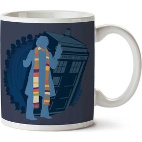 Art Hediye 4th Doctor Who Silhouette Tom Baker Tardis Iki Tarafı Baskılı Kupa Bardak