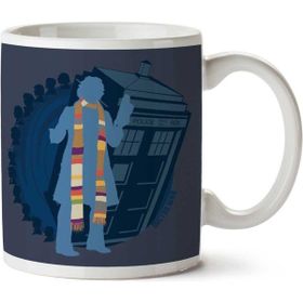 Art Hediye 4th Doctor Who Silhouette Tom Baker Tardis Iki Tarafı Baskılı Kupa Bardak