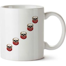 Art Hediye 5 Kuru Kafa 5 Kurukafa İki Tarafı Baskılı Kupa Bardak
