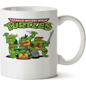 Art Hediye 90'lı Yıllar Turtles Ninja Kablumbağalar Iki Tarafı Baskılı Kupa Bardak