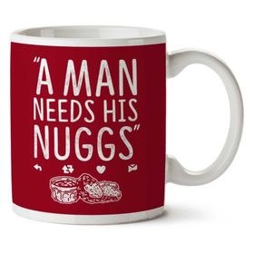 Art Hediye A Man Needs His Nuggs Chicken Nuggets Iki Tarafı Baskılı Kupa Bardak