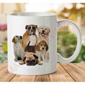 Art Hediye A2364 Köpekler İki Tarafı Baskılı Kupa Bardak