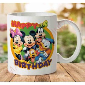 Art Hediye A2416 Happy Birthday Mickey Mouse İki Tarafı Baskılı Kupa Bardak