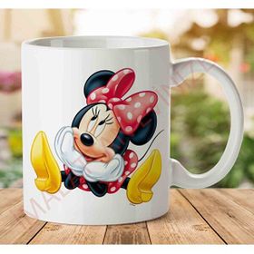 Art Hediye A2459 Minnie Mouse İki Tarafı Baskılı Kupa Bardak