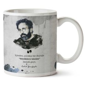 Art Hediye A2610 Cahit Zarifoğlu Büyüklere Küsüm İki Tarafı Baskılı Kupa Bardak