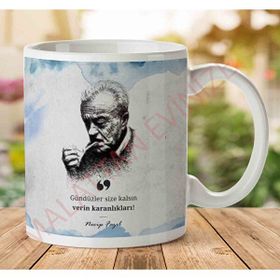 Art Hediye A2648 Necip Fazıl Verin Karanlıkları İki Tarafı Baskılı Kupa Bardak