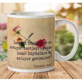 Art Hediye A2651 Özdemir Asaf Gerçekler İki Tarafı Baskılı Kupa Bardak