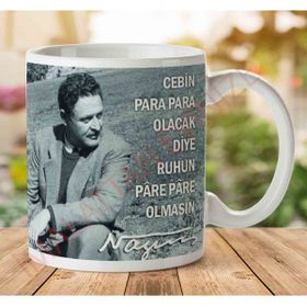 Art Hediye A2769 Nazım Hikmet Cebin Para Para Olacak Diye İki Tarafı Baskılı Kupa Bardak