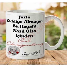 Art Hediye A2788 Necip Fazıl Kısakürek Canlı Çıkamayacağız İki Tarafı Baskılı Kupa Bardak