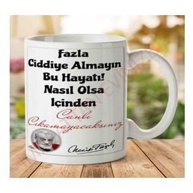 Art Hediye A2788 Necip Fazıl Kısakürek Canlı Çıkamayacağız İki Tarafı Baskılı Kupa Bardak