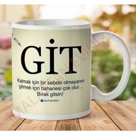 Art Hediye A2838 Şerif Maden Git İki Tarafı Baskılı Kupa Bardak