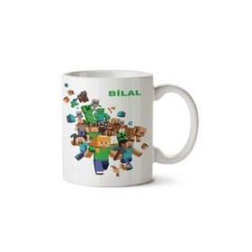 Art Hediye Adınıza Özel Minecraft Çocuk Oyun İki Tarafı Baskılı Kupa Bardak