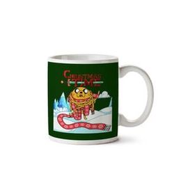 Art Hediye Adventure Christmas Time Jake Scarf Ice World Cartoon Network Iki Tarafı Baskılı Kupa Bardak
