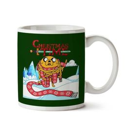 Art Hediye Adventure Christmas Time Jake Scarf Ice World Cartoon Network Iki Tarafı Baskılı Kupa Bardak