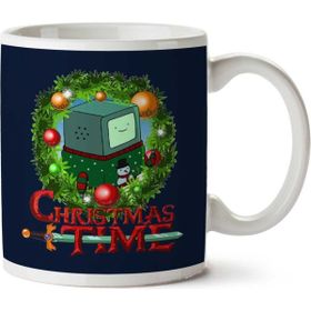 Art Hediye Adventure Christmas Time Wreath Beemo Cartoon Network Iki Tarafı Baskılı Kupa Bardak