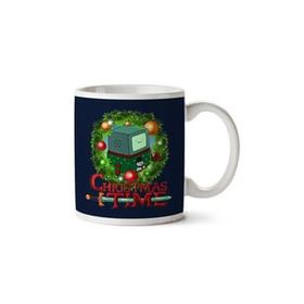 Art Hediye Adventure Christmas Time Wreath Beemo Cartoon Network Iki Tarafı Baskılı Kupa Bardak