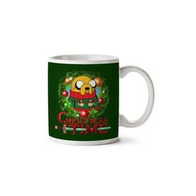 Art Hediye Adventure Christmas Time Wreath Jake Cartoon Network Iki Tarafı Baskılı Kupa Bardak