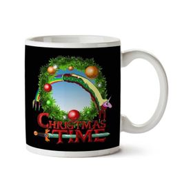 Art Hediye Adventure Christmas Time Wreath Lady Rainicorn Cartoon Network İki Tarafı Baskılı Kupa Bardak